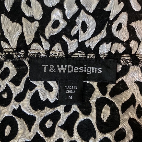T&W Designs silver black leopard print jacket medium vintage dark feminine - Picture 13 of 14